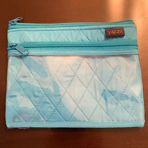 BRAND NEW YAZZII quilted light blue makeup bag. Great for travel!